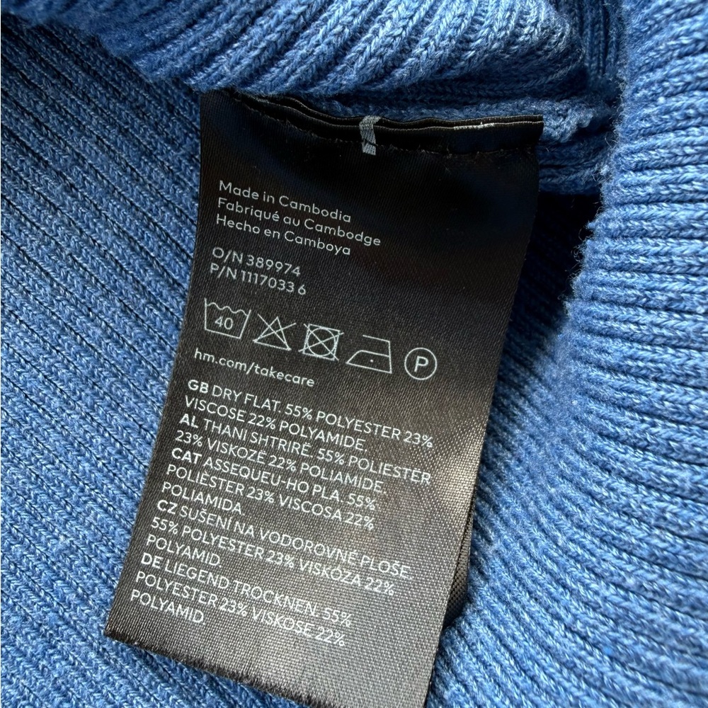 Unique Neckline blue Ribbed Knit Top - Picture 5 of 5